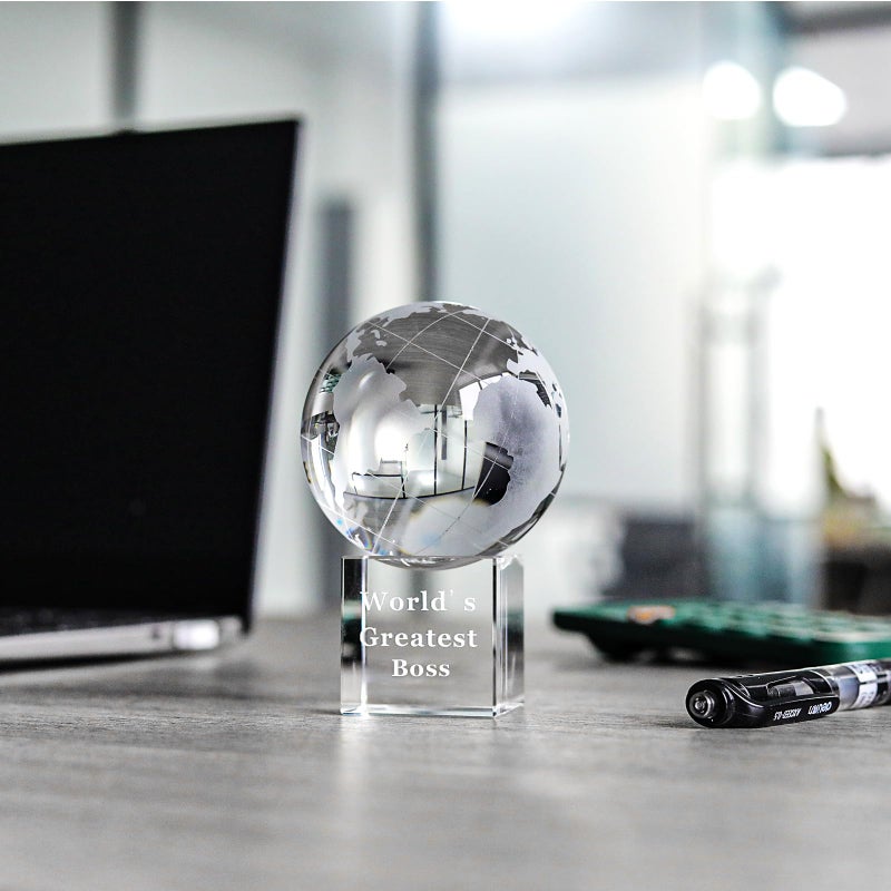 LONGWIN World's Greatest Boss 2.76" Crystal Globe Awards - Unique Gifts for Boss on Bosses Day, Birthday, Christmas, Thanks Giving Day - Image 5